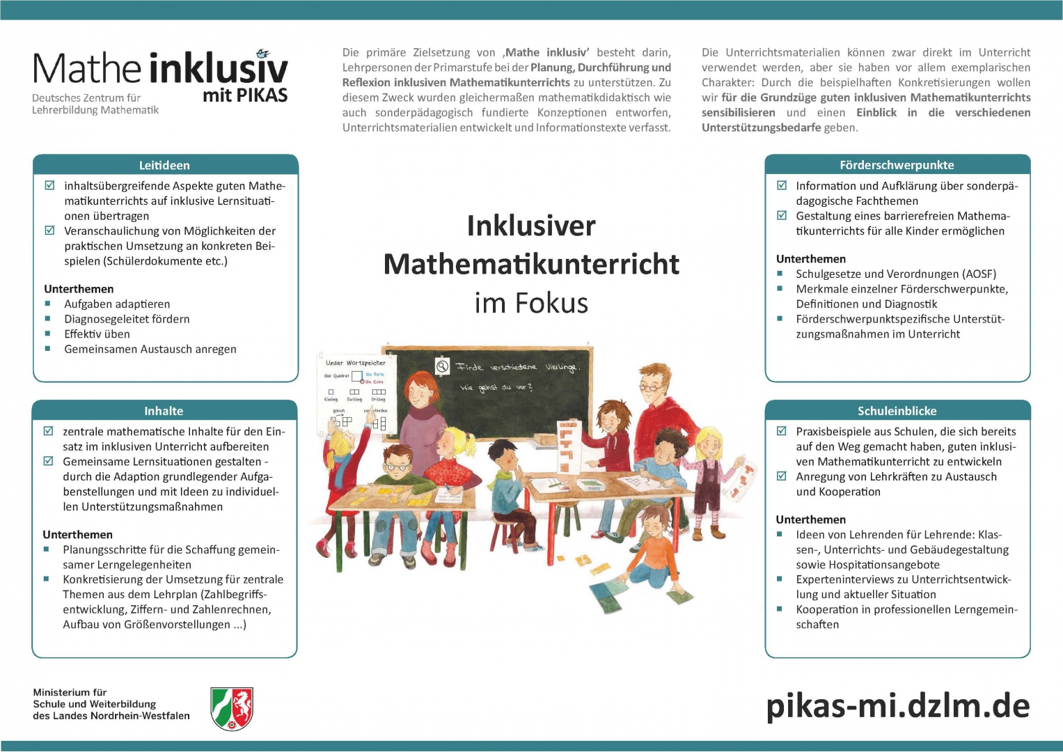 Projektposter | Mathe Inklusiv Mit PIKAS